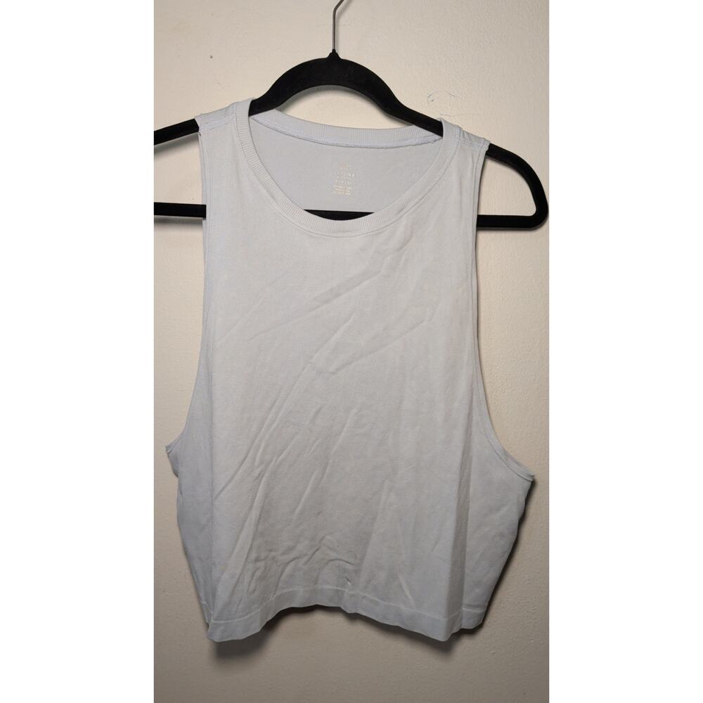 Aerie Offline Thumbs Up Tank Top Light Blue Gym Sporty Workout Women's Size S